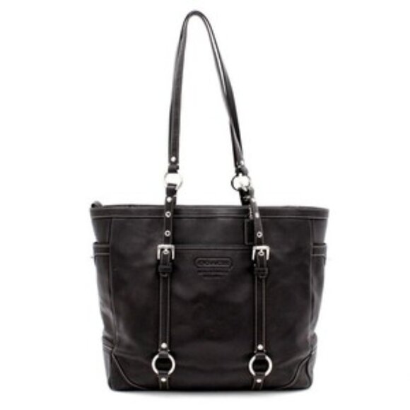 Euc Coach Gallery Black Leather Shoulder Bag Purse - Picture 1 of 11